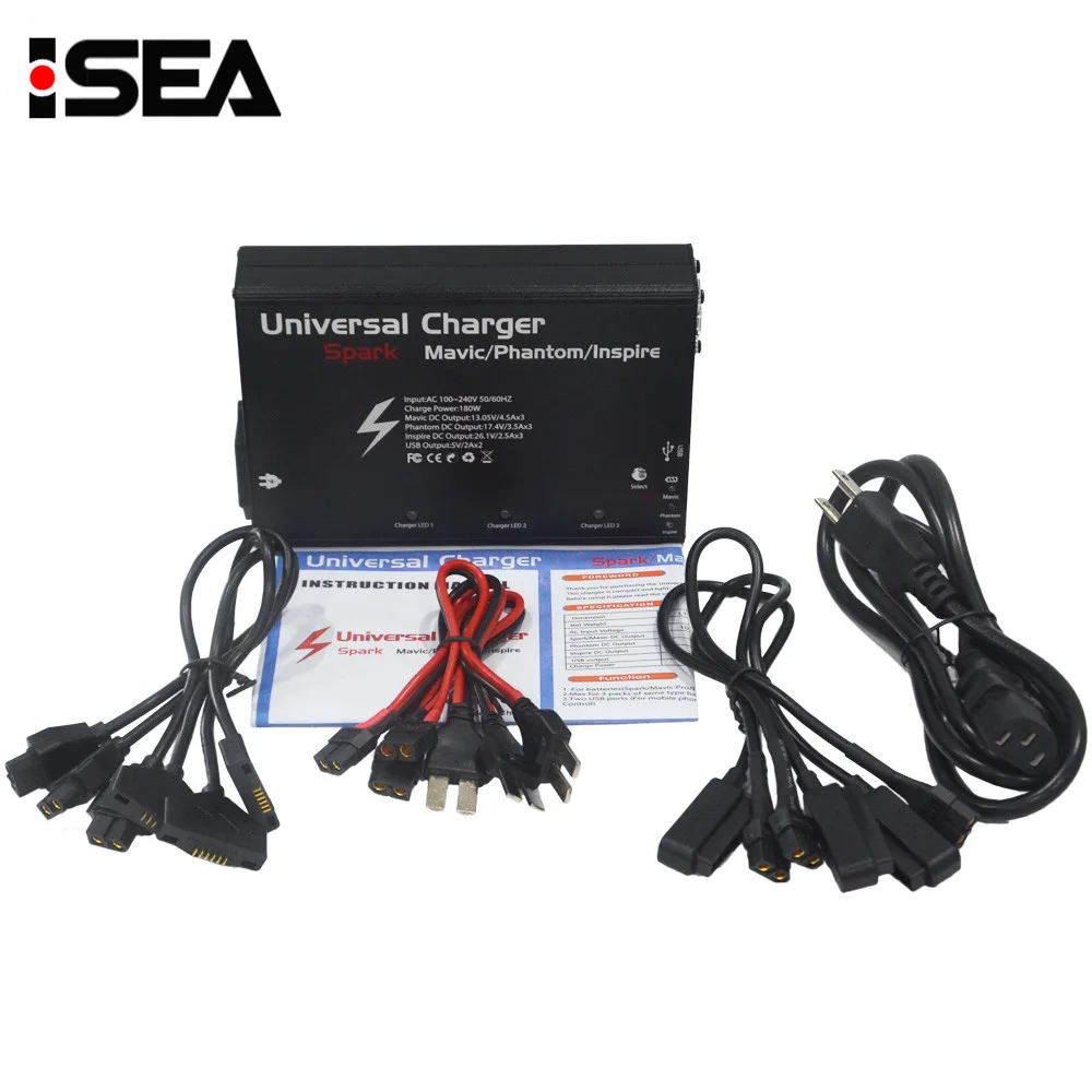 

Universal Battery Charger With 2 USB Port & 3 Charger Output Port Drone Battery Charger For DJI Spark/Mavic Pro/Phantom3/Inspire