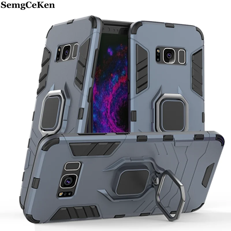 

SemgCeKen finger ring armor case for samsung galaxy s8 plus s8plus S 8 luxury original stand holder phone Hard back cover coque