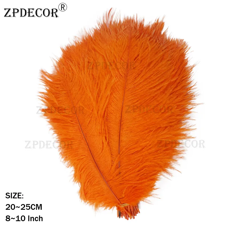 8-10 дюймов 20-25 см Фрист-Класс страусиные перья для DIY Ювелирные изделия корабль делая - Цвет: Оранжевый