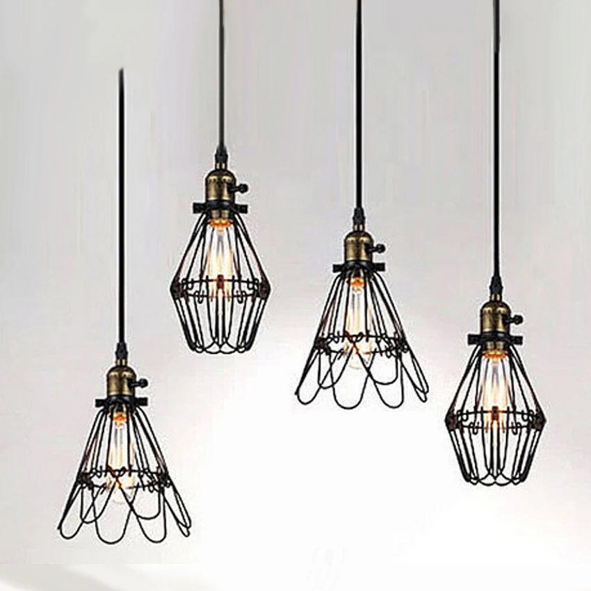 Online Get Cable Pendant Lighting Aliexpress Alibaba Black Twisted Cable Unique American Style Edison Pendant Light Vintae Bird Cage Decoration Lamp Lights E27 E26 110v 220v