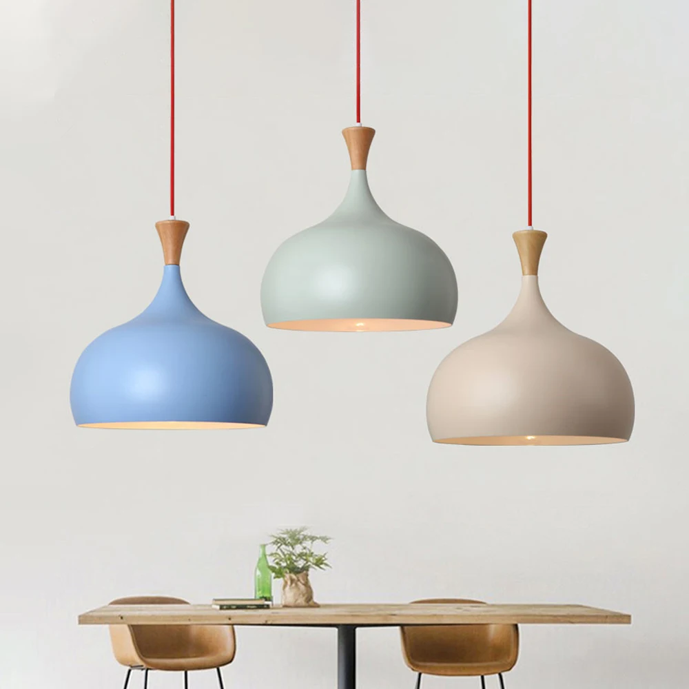 

YWXLight Nordic Pendant lights Oak AC 220V LED Ceiling Lamp for Kitchen Restaurant Bar Living Room Bedroom Lighting Fixture