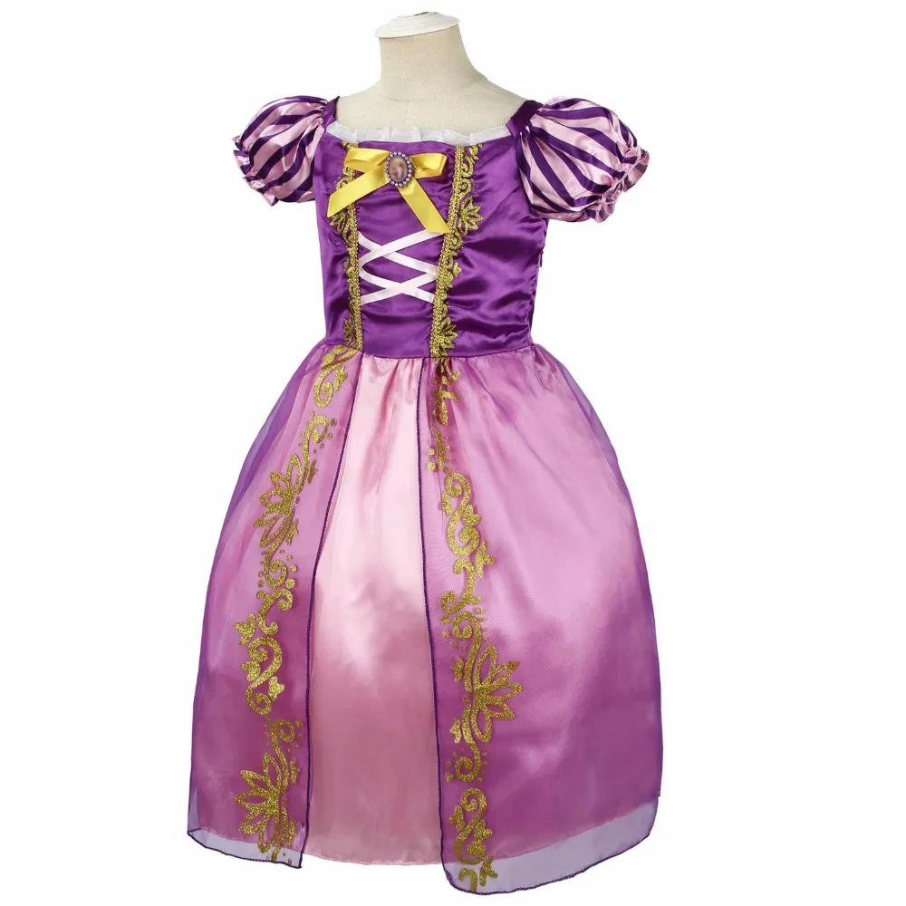 Костюм Рапунцель принцессы для девочек; маскарадный костюм; нарядное праздничное платье принцессы для девочек; праздничное платье для карнавала, Хэллоуина, фотосессии; 3