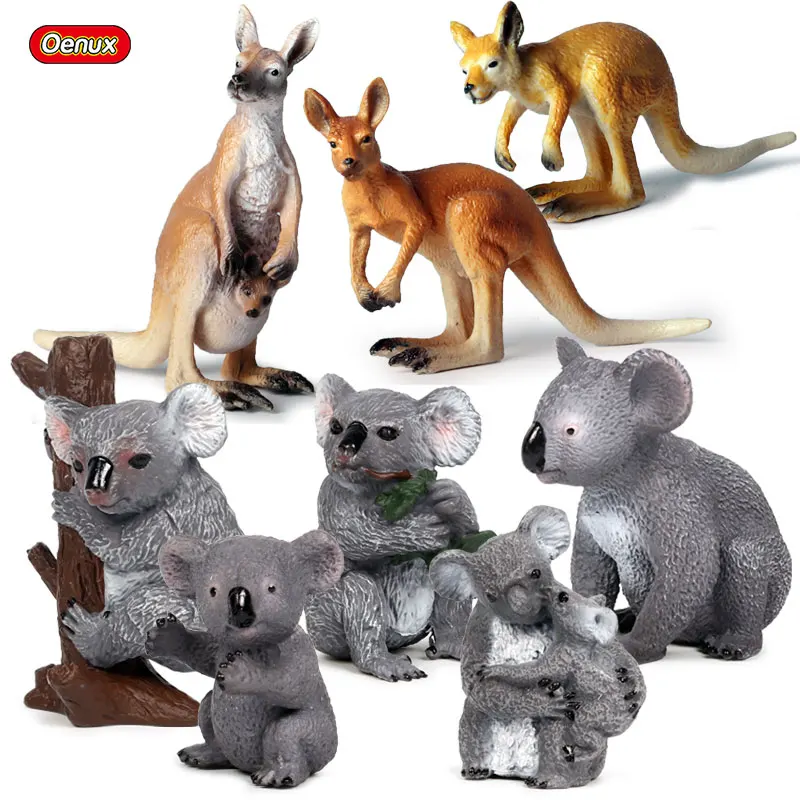 

Oenux Classic Australian Wild Animals Kangaroos Simulation Koala Family Model Action Figure Figurine Educational Toy For Kid
