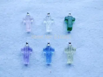 

100 Pieces Crystal Glass Perfume pendant Charms ,vial pendant charms LK-3597