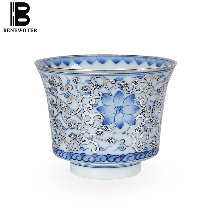 90 мл ручной работы Цзиндэчжэнь синий и белый фарфор здоровья Чай чашка чайный