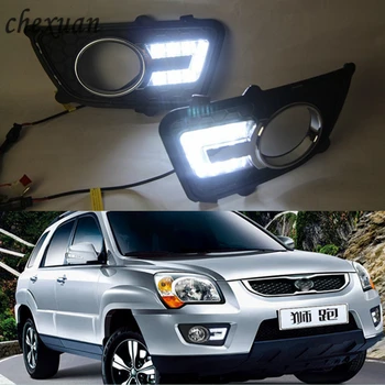 

CSCSNL 1 Set 12V ABS Car LED For KIA Sportage 2008 2009 2010 2011 2012 2013 DRL Daytime Running Lights Daylight Fog Lamp Cover