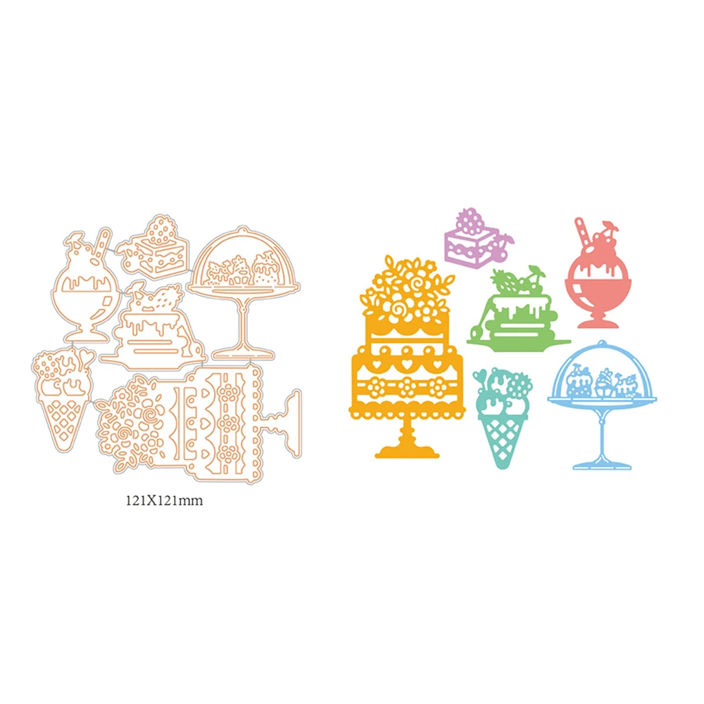 

Kids Toy Metal Cutting Dies Ice cream Wedding Cake Die Stencils Scrapbooking Embossing For Card DIY Crafts Photo Album Decor Die