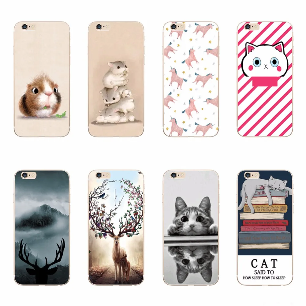 

Luxury Cases For Iphone 6 6s Phone Case Cute Cat Bear Deer Cartoon TPU Silicone Soft Cover Skins For Iphone Rubber Fundas Coque