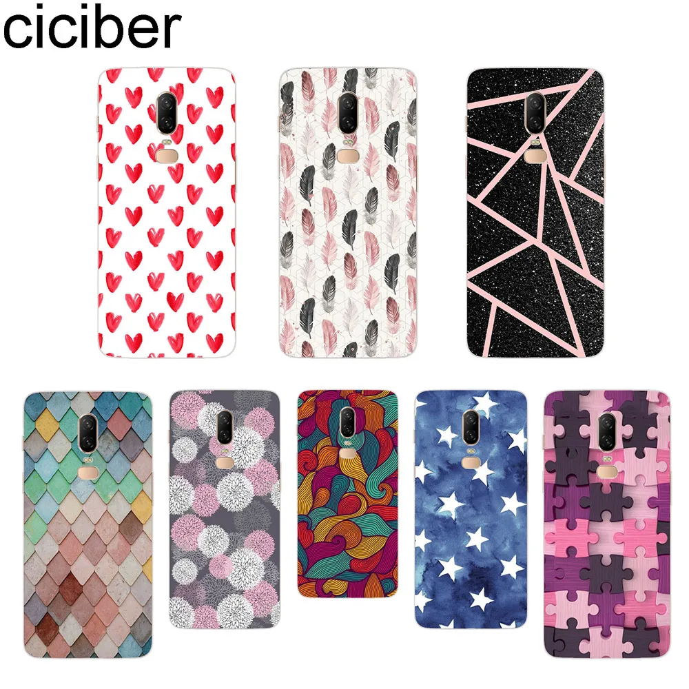 

ciciber Love Feather For Oneplus 6 Oneplus 6T Oneplus 5 Oneplus 5T Soft Silicone Cover Clear TPU For 1+ 6 1+5 T Phone Cases Capa