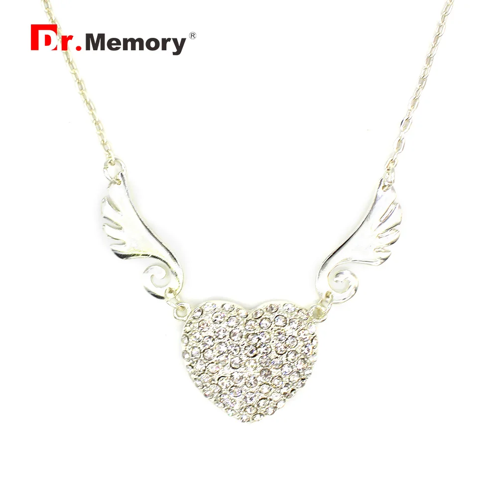 

Dr. Memory Angel Wing Usb Memory USB 2.0 Flash Drive 128GB Heart Necklace Usb Stick 4GB 8GB 16GB 32GB 64GB Mini Metal Pen Drive
