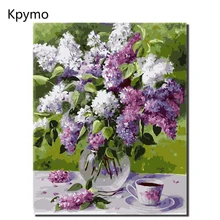 Kpymo DIY картина маслом в рамке по номерам цветы картины холст живопись для гостиной стены Искусство домашний декор VA-0321