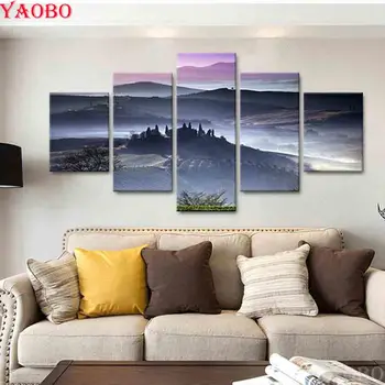 

Home Decor Wall Art Diy diamond painting cross stitch Italy Tuscan Morning Fog Landscape,5d diamond mosaic embroidery sale 5 pcs