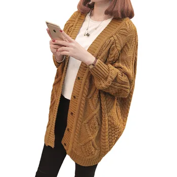 

Knitted Cardigans For Women Sweater 2019 Spring Autumn Sweater Knitwear Casual Long Sleeve Batwing Poncho Women Pull Femme L18