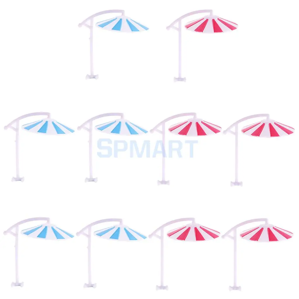 

10 Pieces Model Sun Umbrella Parasol Railway Train Garden Beach Architecture 1/150 Layout Toy