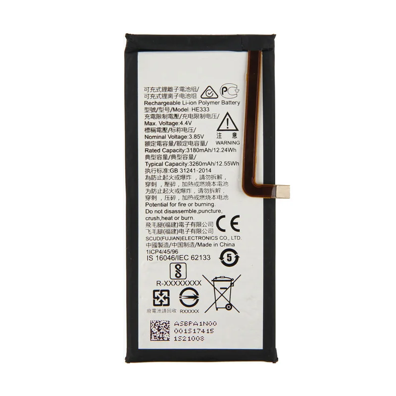 

Original HE333 For NOKIA 8 NOKIA 8 SIROCCO 3260mAh mobile Phone battery