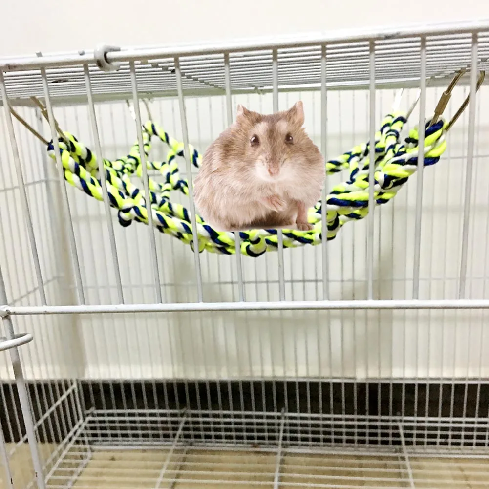 Parrot Climbing Ladder Cotton Rope Net Cage Hanging Pet Activity Toy for Hamster Ferret Small Animal MYDING