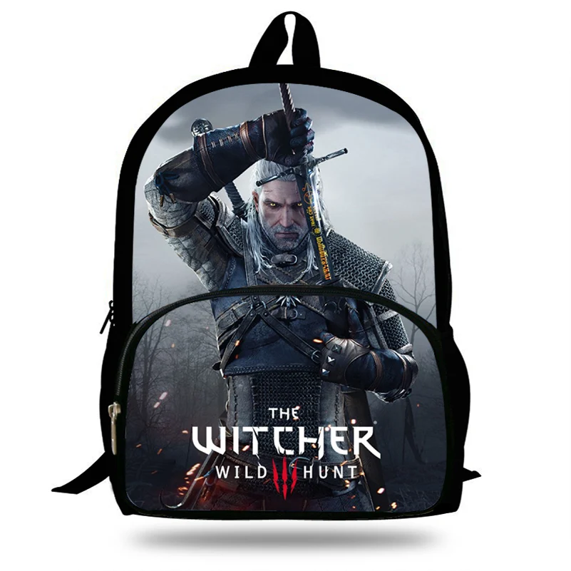 

16-Inch The Witcher3:Wild Hunt Geralt Grandmaster Ursine Printing Backpack For Teenagers Pop Game Backpack Children School Bag