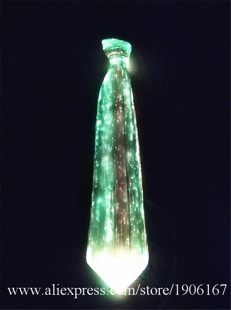 LED fiber light tie party party tie men's light color color stage show tie8