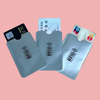 

1/10/100pcs 9.6*6cm Metal Aluminium Anti Rfid Wallet Blocking Reader Lock Bank Card Holder ID Bank Card Case Protection