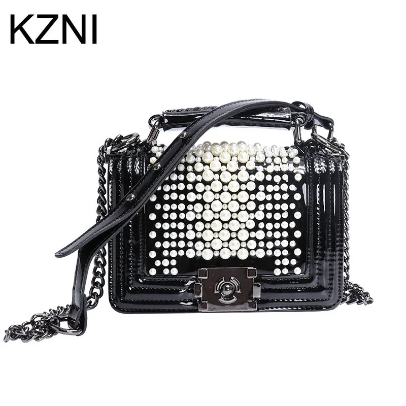 

KZNI Genuine Leather Bags for Women Leather Shoulder Bag Women Small Handbag Bag Chain High Quality Sac a Main Femme 9159