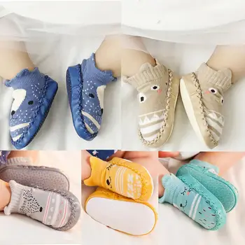 

1 x Fashion Baby Socks with Rubber Soles Autumn Winter Clothes Socks Shoes Anti Slip Sole Soft Infant Sock 1-2 Years old Kid