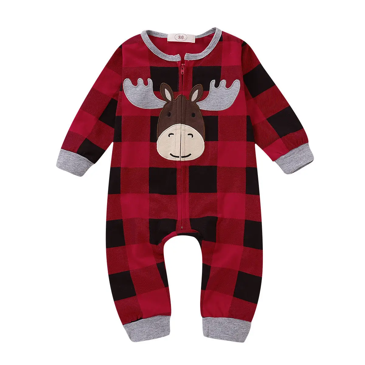 Newborn Infant Baby Boy Girl Christmas Romper Xmas Toddler Long Sleeve