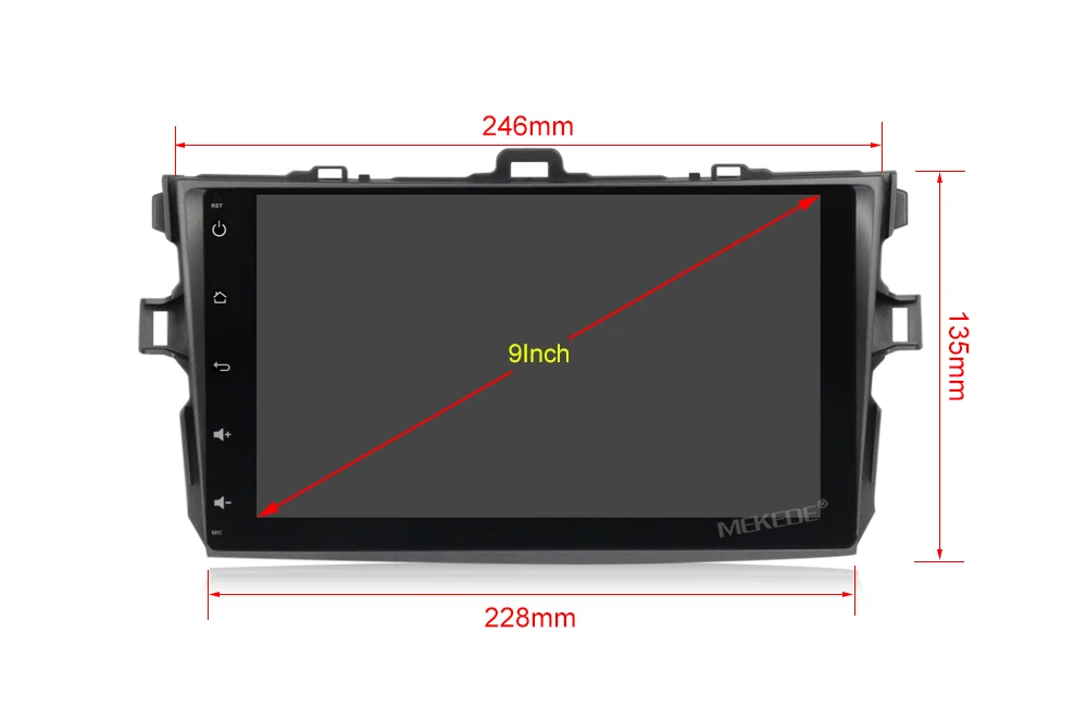 Sale Big Screen 4G RAM Android 9.0 Octa-core Car DVD Player for Toyota Corolla E140/150 2006-2011 with Radio Wifi GPS DVR 32GB ROM 5