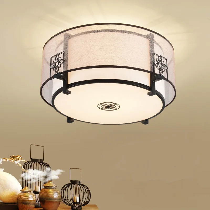 

Chinese style ceiling lamps modern simple bedroom Art restaurant creative circular Teahouse clothing ceiling lights ZZP805A