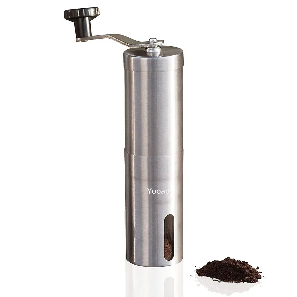 

Yooap Manual coffee grinder Stainless steel coffee grinder with adjustable ceramic cone burr for home office travel
