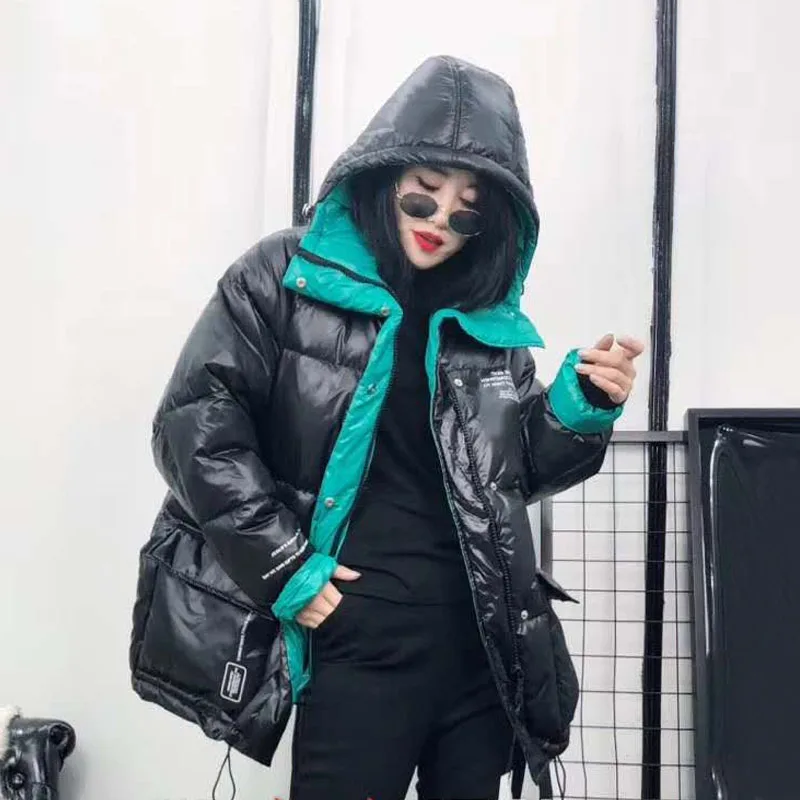 Женский пуховик на белом утином пуху зимняя теплая парка с капюшоном большие
