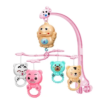 

Bed Bell Musical Crib Mobile Kawaii Animal Baby Rattle Rotating Bracket Toys Giraffe Holder Wind-up Music Box