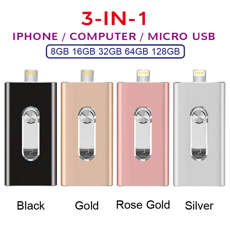 USB флеш-накопитель для iPhone 5, 5S, 6, 6 Plus, 6 S, 7, 7 Plus, 7 S, 8, 8 Plus, X, Usb флешка, Поддержка iOS, внешнее хранилище, флеш-накопитель Lightning, 128 ГБ