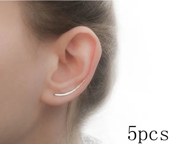 Серьги PINJEAS Ear Climber, 5 шт., серьги handmadeClip, гусеничный стержень, шпильки, свист, oorbellen, минималистичные манжеты, подарок