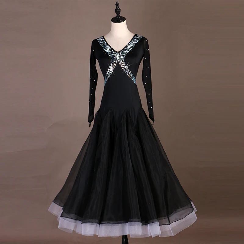 

Ballroom Dance Dress Lady's Elegant Long Sleeve Waltz Tango Dance Costume Women Ballroom Competition Dancing Dresses