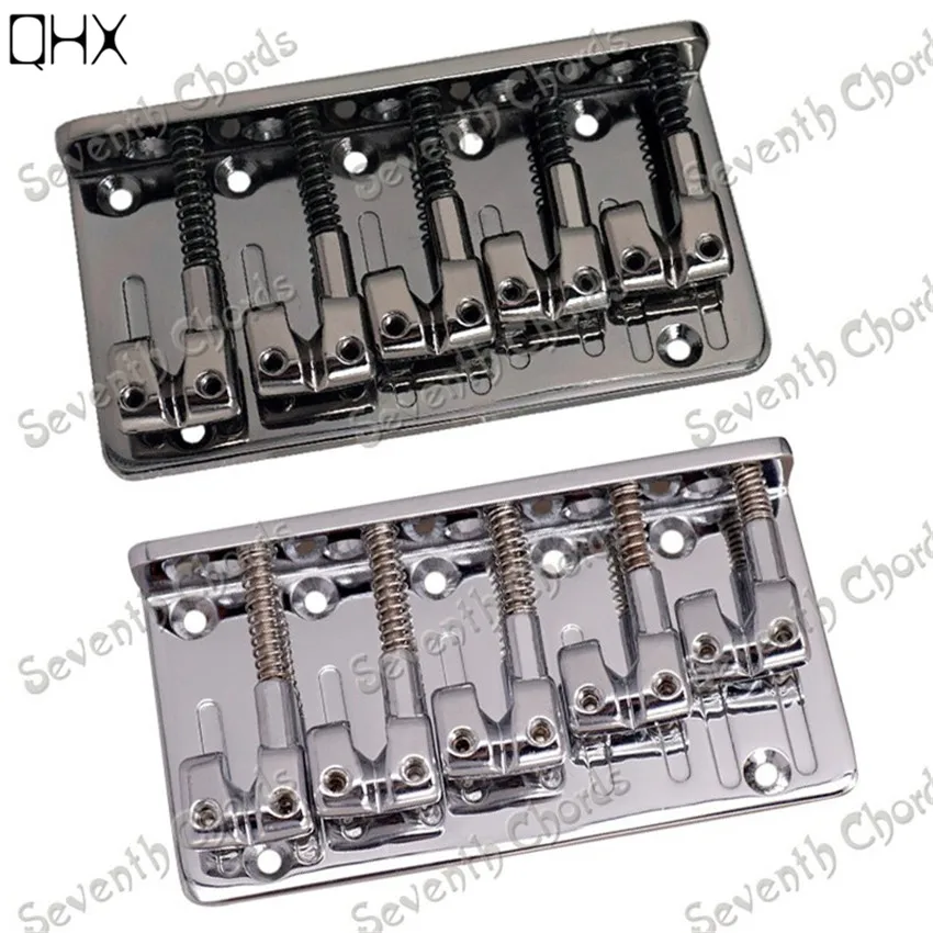 Goede QHX Hoge Kwaliteit 5 String Saddle Basgitaar Bridge Gun kleur Chrome voor kiezen gitaar accessoires onderdelen muziekinstrumenten