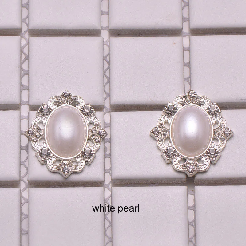 Buy (M0989) 28mmx31mm metal rhinestone embellishment