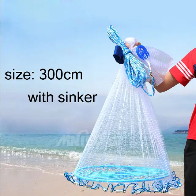 Mniloid Easy Throw Cast Net 3m 7 2m American Style Fishing Network