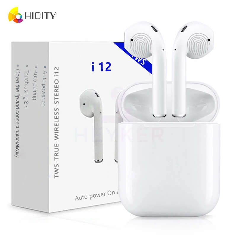 I12 TWS Bluetooth наушники с сенсорным управлением мини беспроводные наушники 3D звук 11 лучше чем i7 i9 i10 i13 для iPhone Xiaomi Android купить на AliExpress