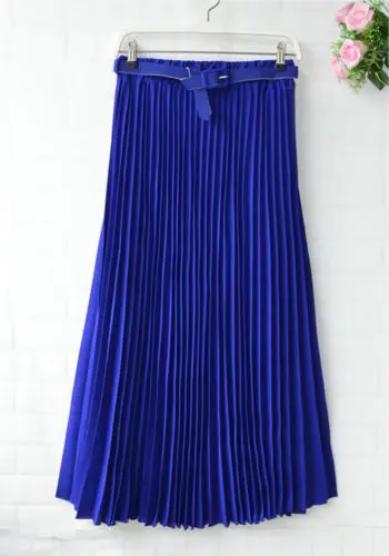 Горячая новинка Женская плиссированная Ретро длинная юбка макси с эластичным поясом шифоновые юбки для танцев