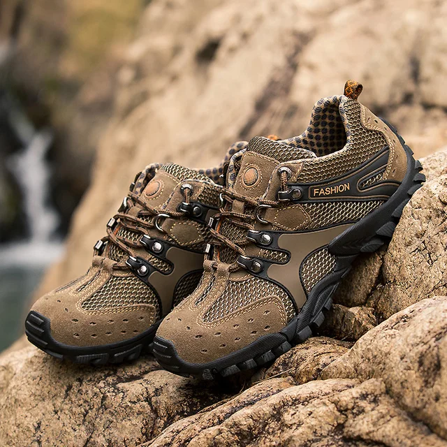 summer Breathable mesh Outdoor Trekking Sports shoes men Brand Hiking