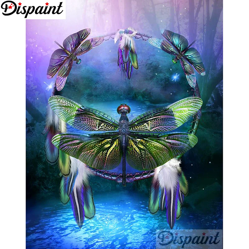

Dispaint Full Square/Round Drill 5D DIY Diamond Painting "Animal dragonfly" Embroidery Cross Stitch 5D Home Decor A11139