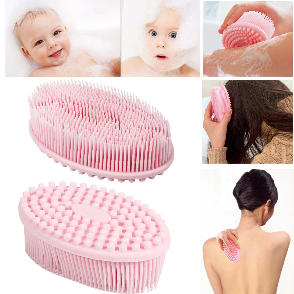 Multi-Use Soft Silicone Massage Cleaning Brush Baby Shower Bath Shampoo Relaxation Scalp Comb