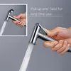 Toilet hand held bidet sprayer kit brass chrome plated bathroom bidet faucet spray shower head with hose & T-adapter & holder ► Photo 2/6