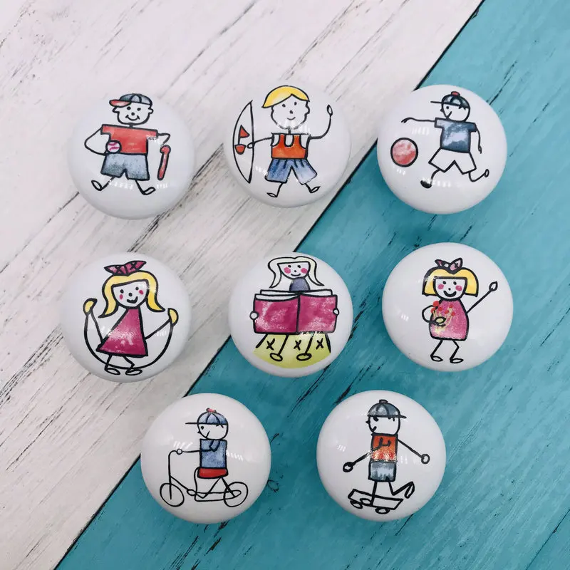 

Children's lovely Creative Home Decoration Cartoon Kids Multi-Pattern Ceramic Knobs For Furniture Hardware Handle Cabinet Pulls