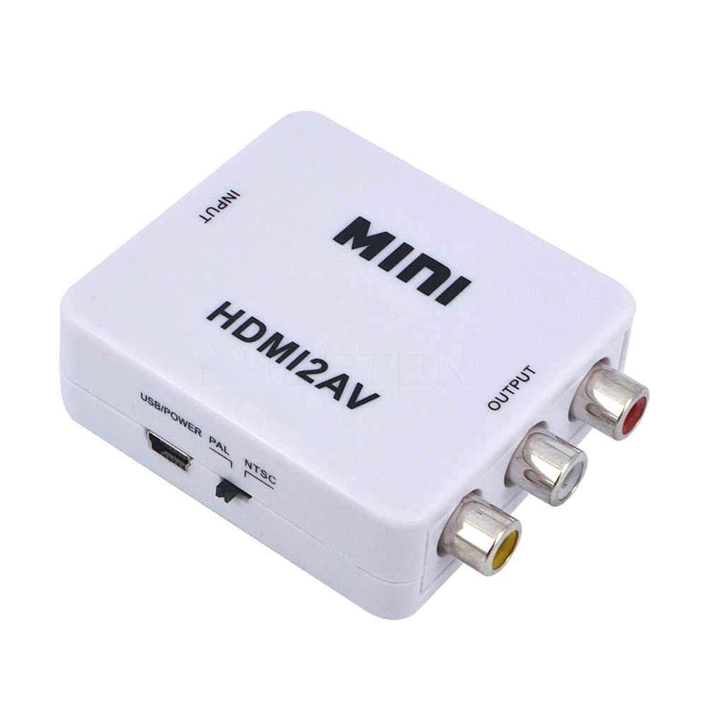 2018 Mini HDMI2AV видео преобразователь коробка HDMI к RCA AV/CVBS адаптер Поддержка HD 1080P NTSC PAL