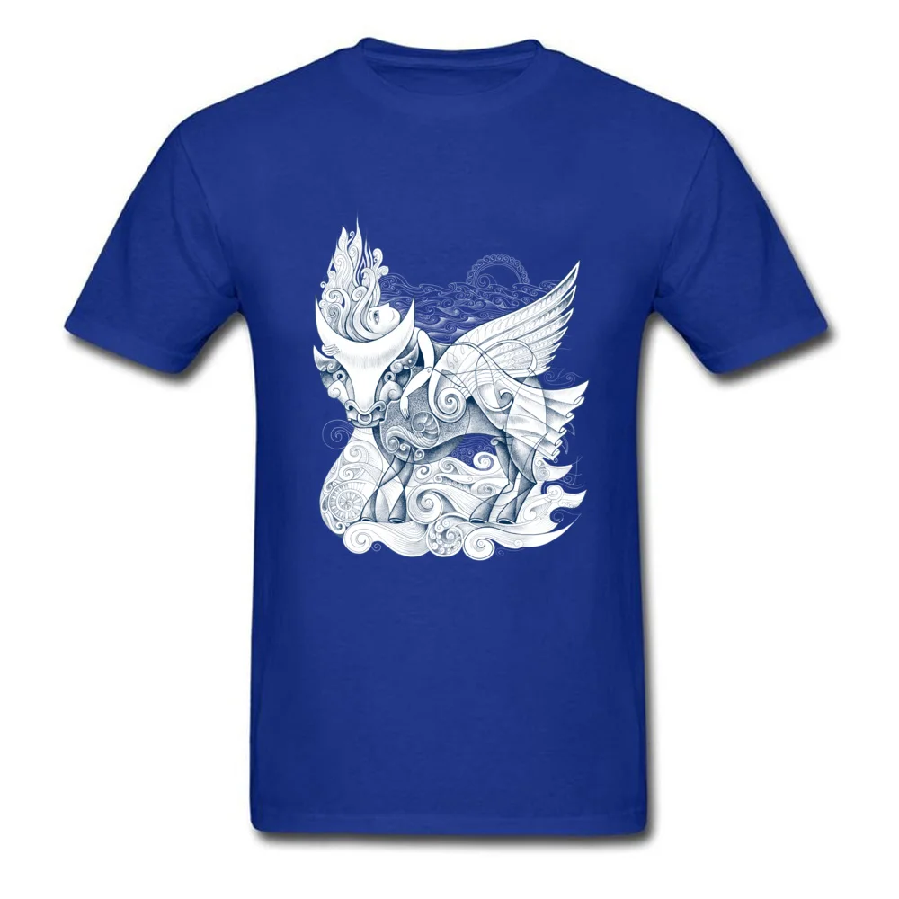 Casual Tops T Shirt New Coming O Neck Casual Short Sleeve 100% Cotton Men's Tshirts Printed On Tops Tees Wholesale The Abduction of Europa blue ver. blue