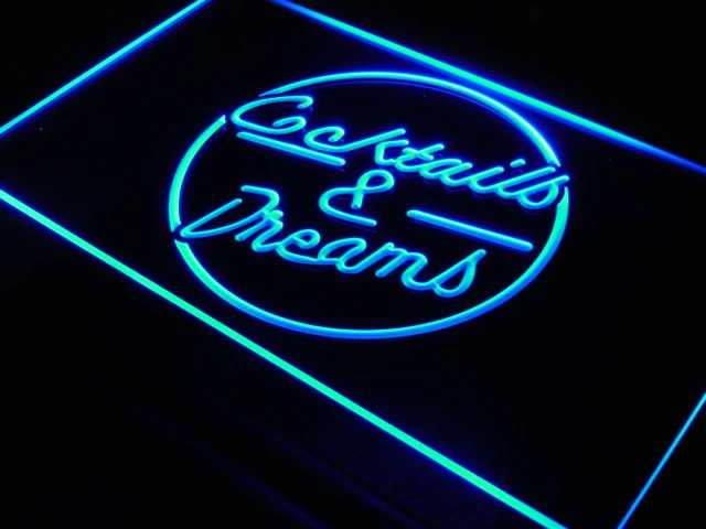 i079 Cocktails & Dream Beer Bar Wine LED Neon Light Sign On/Off Switch 20+ Colors 5 Sizes | Дом и сад
