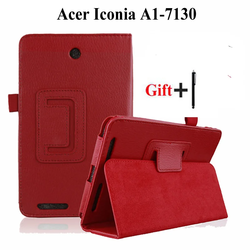 

Litchi Pattern Protective Tablet Case For Acer Iconia Tab 7.0 A1 713 A1-713 A1-713 HD Stand Holder Flip cover case+Pen