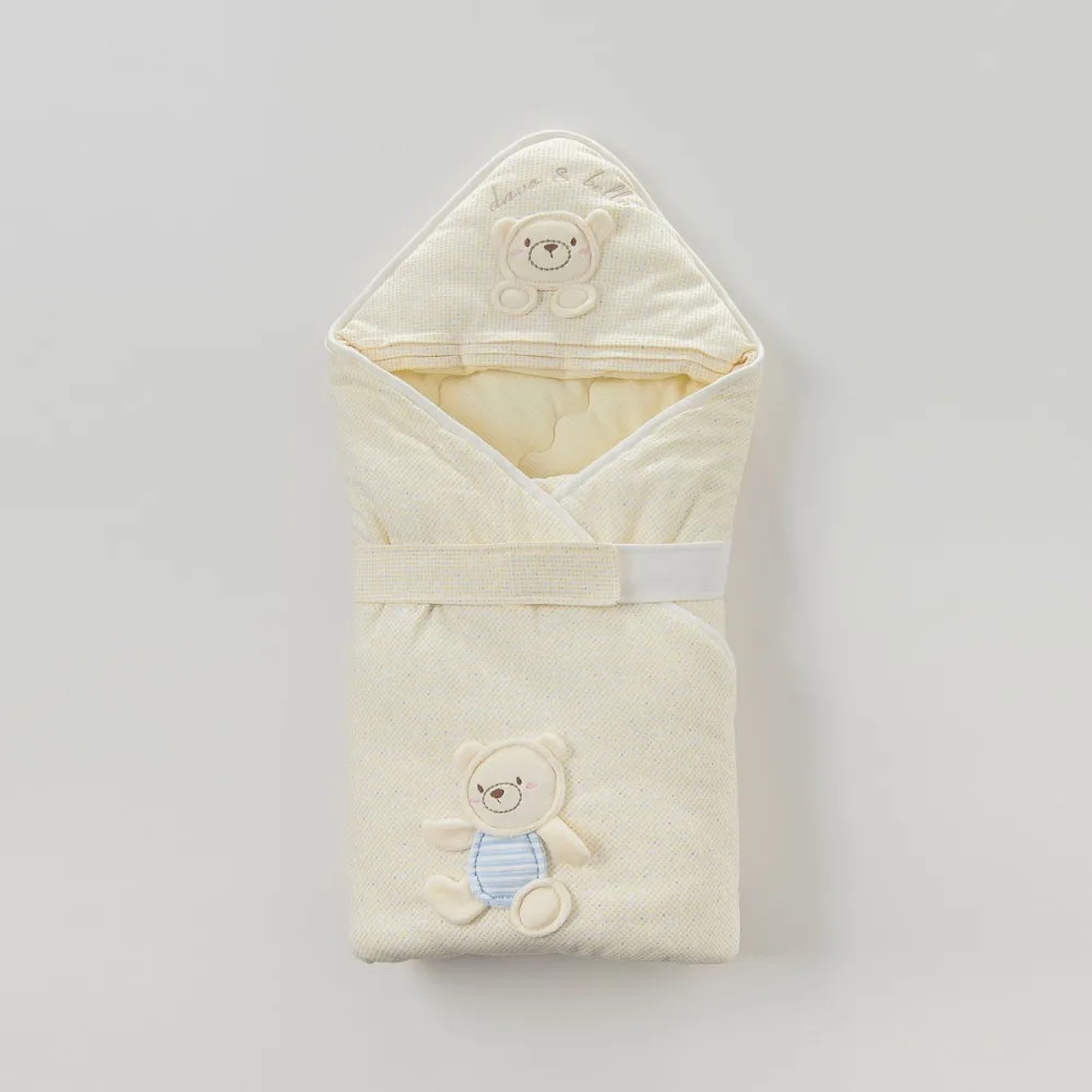 DB4177 dave bella, осенне-зимнее детское одеяло, Хлопковое одеяло для младенцев, одеяло с аппликацией кота, кролика, медведя