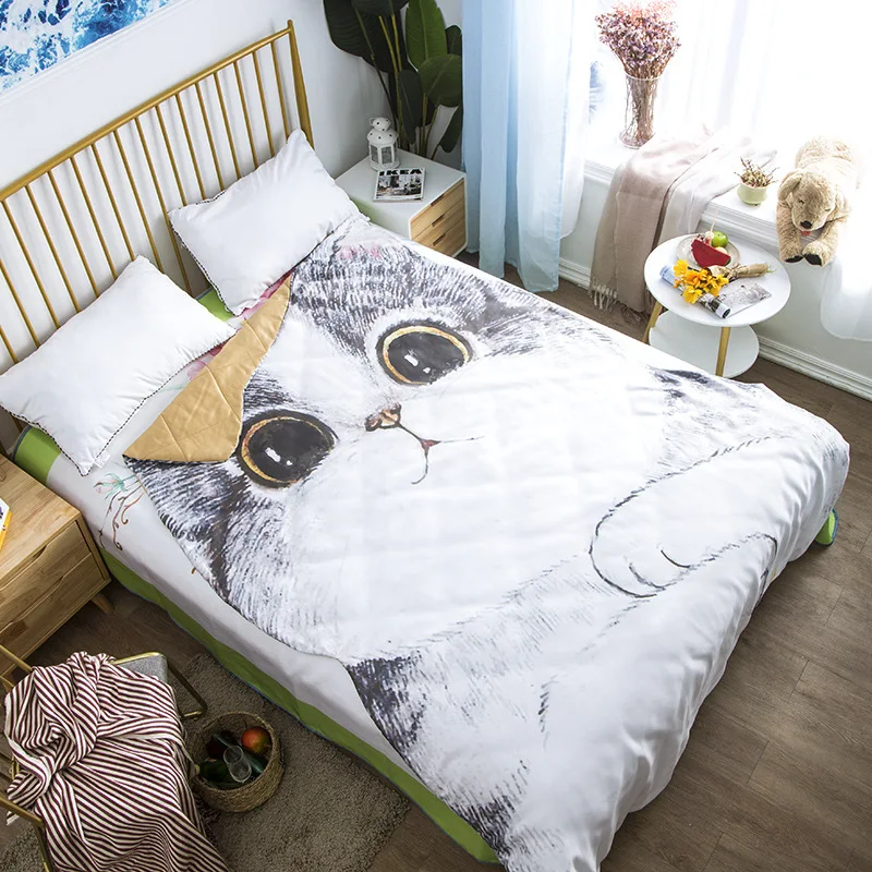XYZLS Fat Cat Дети Лето Стёганое одеяло взрослых милый котенок покрывало для сна на кровать/диван Дети/Студенты кондиционер девушка Одеяло для отдыха